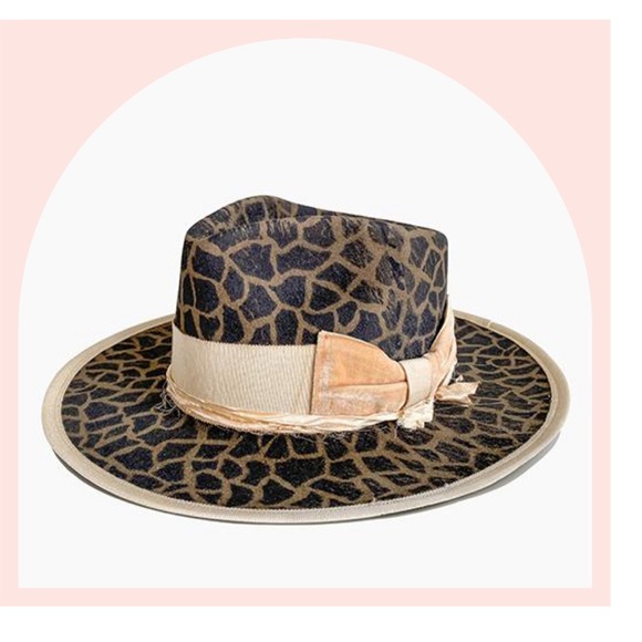 Teressa Foglia animal cheetah print flat brim hat fedora Nick Fouquet 7 3/8 59 - Picture 4 of 10